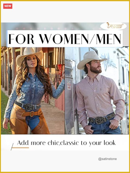 Bling Western Cowgirl Cowboy Studded Faux Leather Belt Diamond Waist Belt for main image 6